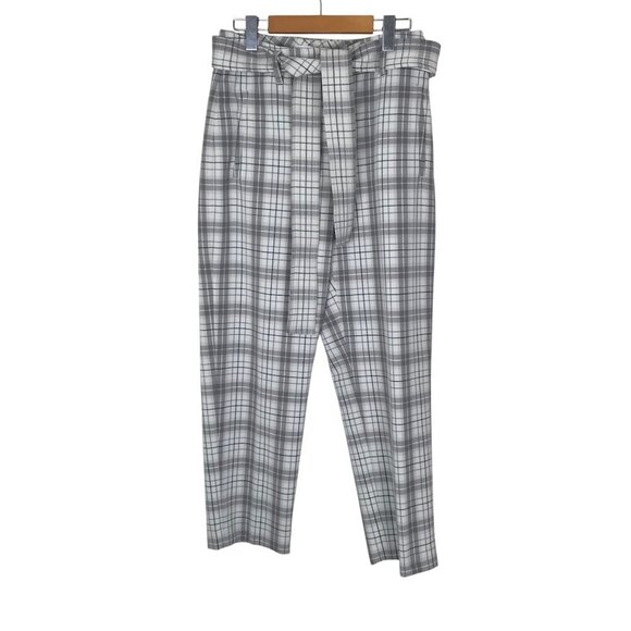 Aritzia Wilfred Plaid High Waisted With Belt Dress Pants Size 8 - Picture 1 of 9